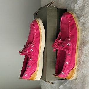 Women's Timberland EK Hookset Canvas Boat Shoes Pink US 8.5